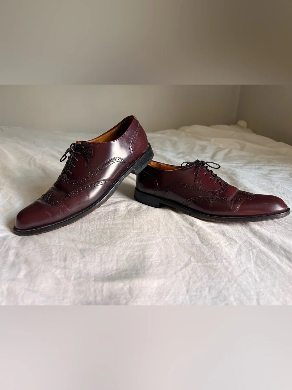 Vintage Cole Haan Burgundy Wingtip Oxford Dress Shoes • Size 11.5
